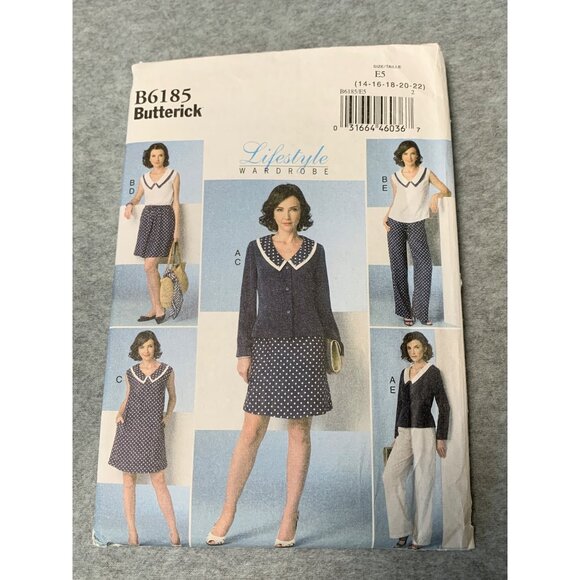 Butterick B6185 Sewing Pattern Jacket Top Skirt Pant Size 14 16 18 20 22 Uncut 2 - Picture 1 of 4